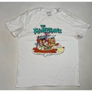 The Flintstones Graphic T-shirt Men Large White Short Sleeve